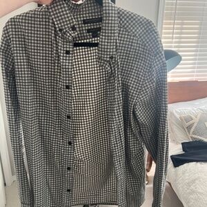 Banana Republic Grant-Fit Luxe Flannel Gingham Shirt size Large (Men)